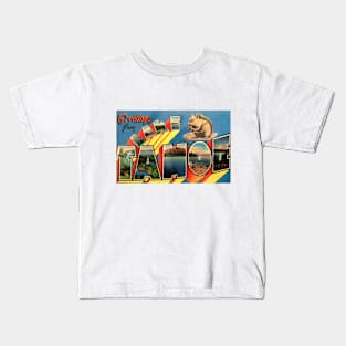 Greetings from Lake Tahoe - Vintage Large Letter Postcard Kids T-Shirt